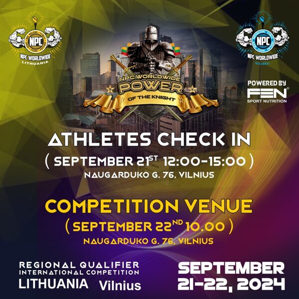 NPC Power of the Knight Athletes Check-in, Lithuania 4th Edition, Vilnius 2023